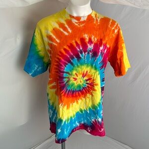 Sof Tee custom multicolor rainbow swirl tie-dye short sleeve t-shirt